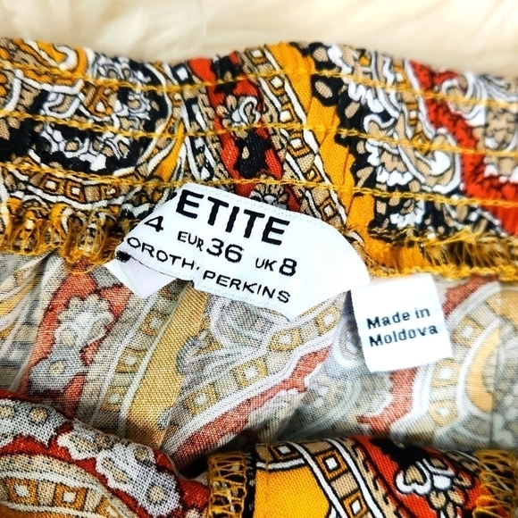 Dorothy Perkins Lightweight Button Front Paisley Boho Chic Midi Skirt - Picture 4 of 5